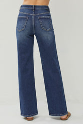 RISEN Women's High Rise Distressed Wide Leg Jeans - Trendy & Comfortable